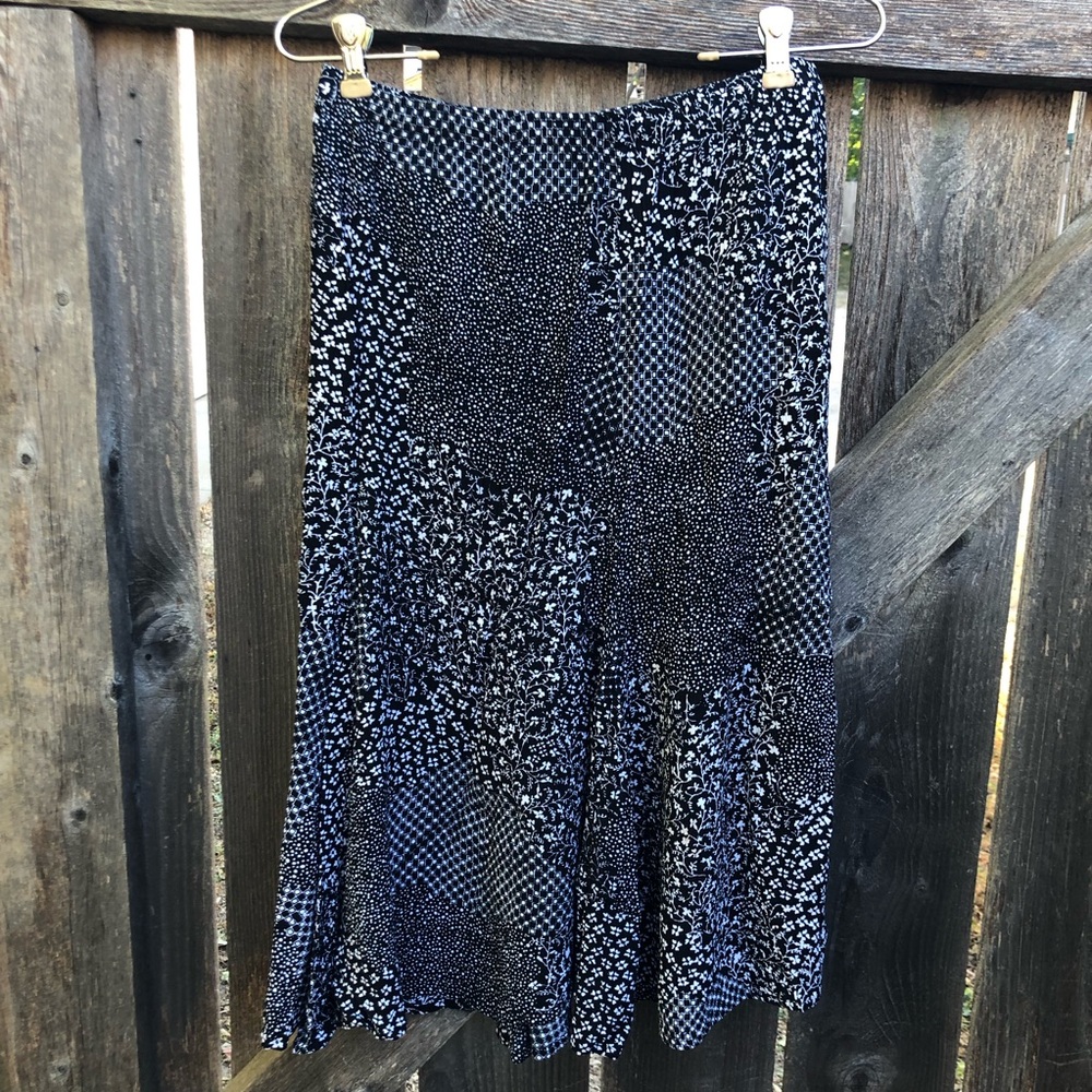 Sag Harbor Black and White Midi Skirt